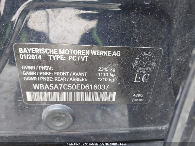 WBA5A7C50ED616037 BMW 2014