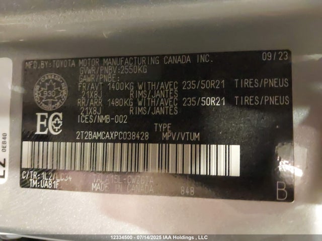 2T2BAMCAXPC038428 Lexus t24a-fts