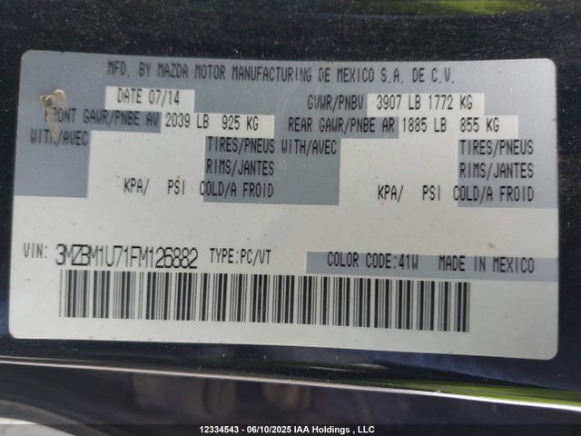 3MZBM1U71FM126882 Mazda pe