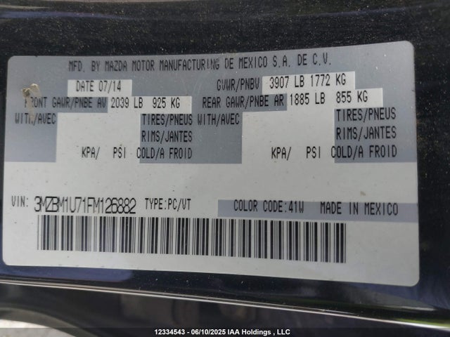 3MZBM1U71FM126882 Mazda pe