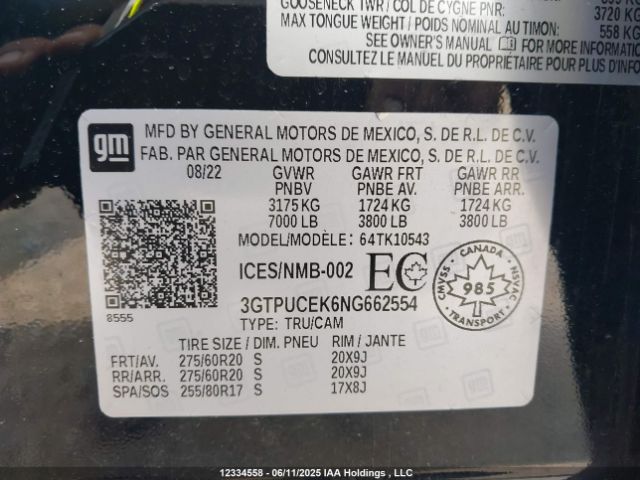 3GTPUCEK6NG662554 GMC l3b