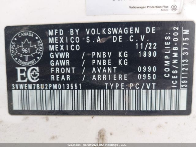 3VWEM7BU2PM013551 Volkswagen tsi