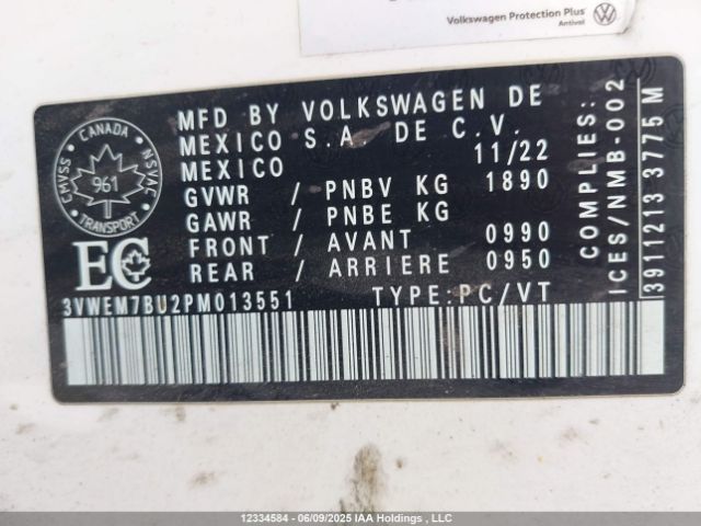 3VWEM7BU2PM013551 Volkswagen tsi