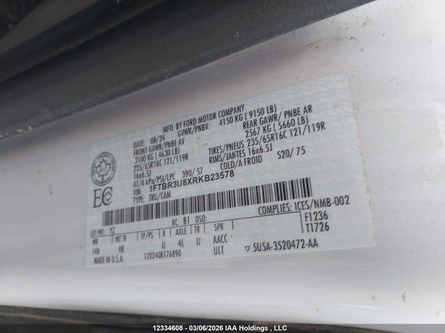 1FTBR3U8XRKB23578 Ford Transit T-250