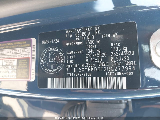5XYRKDJF2RG277994 KIA t-gdi theta-iii