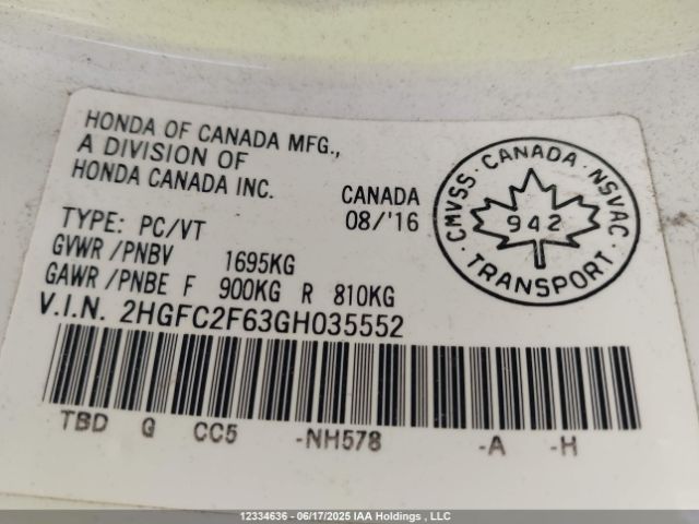 2HGFC2F63GH035552 Honda k20c2