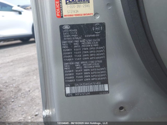 Aukcja sprzedaży 2013 Land Rover Range Rover Sport, vin: SALSK2D4XDA791450, numer aukcji: 12334645