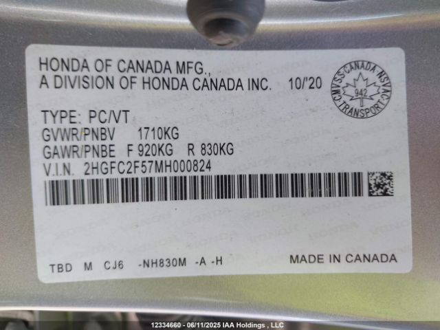2HGFC2F57MH000824 Honda k20c2