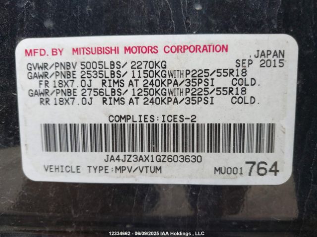 JA4JZ3AX1GZ603630 Mitsubishi Outlander