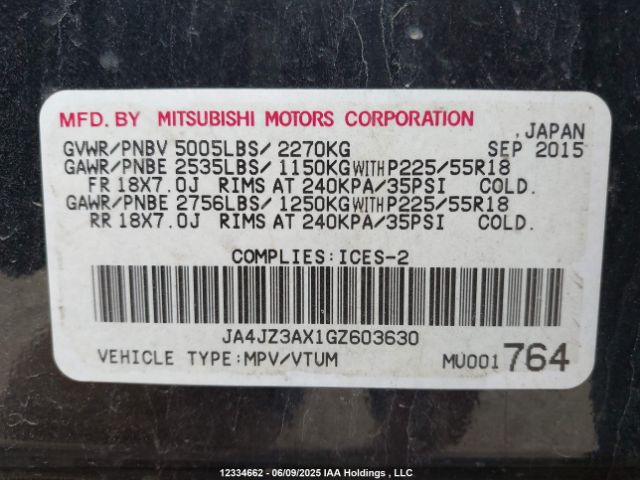 JA4JZ3AX1GZ603630 Mitsubishi Outlander