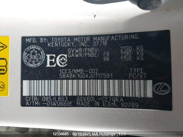 58ABK1GG4JU117591 Lexus 2gr-fe