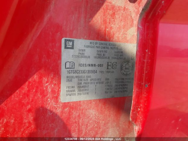 1GTG6CE33G1355654 GMC CANYON SLE