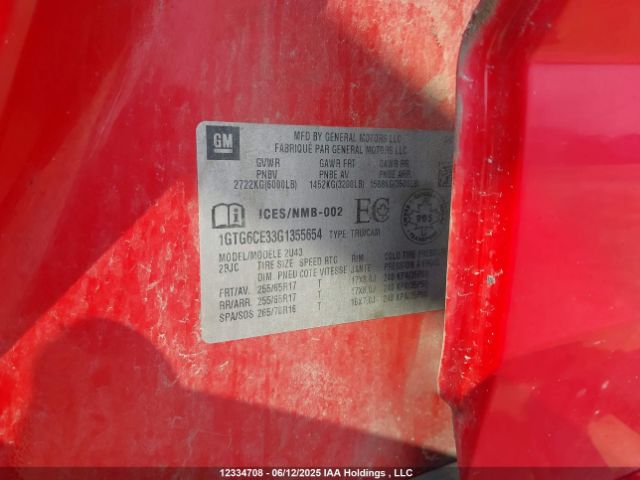 1GTG6CE33G1355654 GMC CANYON SLE