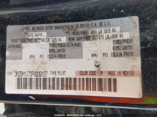 3MZBM1U70FM209137 Mazda Mazda3 Gx