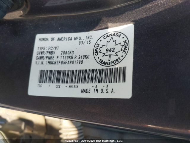 1HGCR3F85FA801299 Honda j35y1