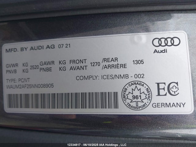 WAUM2AF25NN008905 Audi 55 tfsi (3.0t)