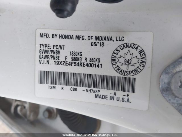 19XZE4F54KE400141 Honda leb6