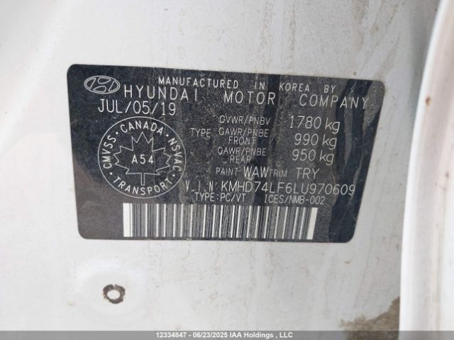 KMHD74LF6LU970609 Hyundai mpi nu