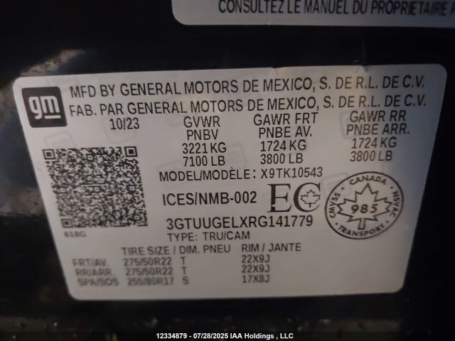 GMC l87 2024 3GTUUGELXRG141779 Image 9