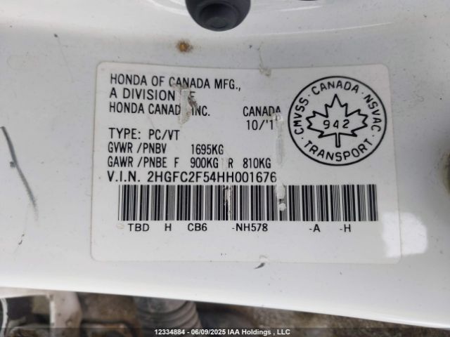 2HGFC2F54HH001676 Honda k20c2