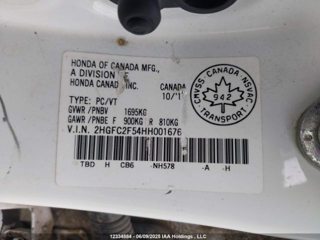 2HGFC2F54HH001676 Honda k20c2