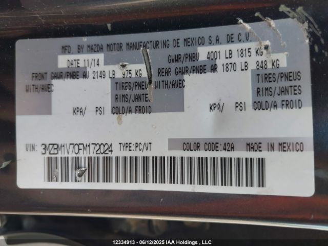 3MZBM1V70FM172024 Mazda 3 TOURING