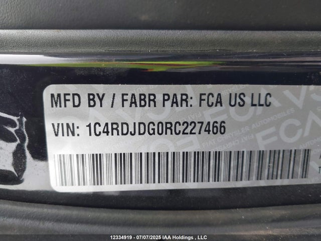 1C4RDJDG0RC227466 Dodge Durango
