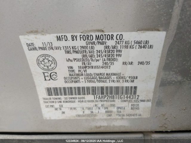 1FAHP2H81EG144312 Ford Taurus