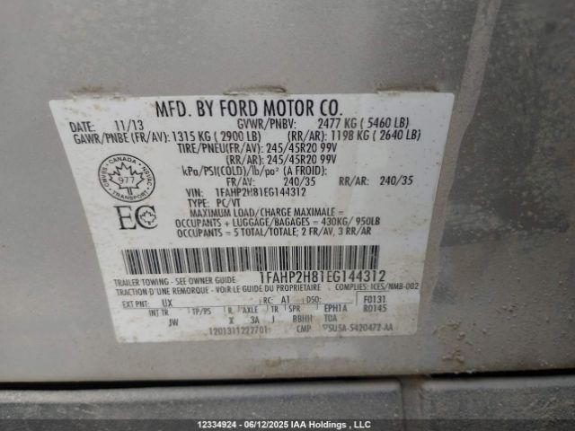 1FAHP2H81EG144312 Ford Taurus
