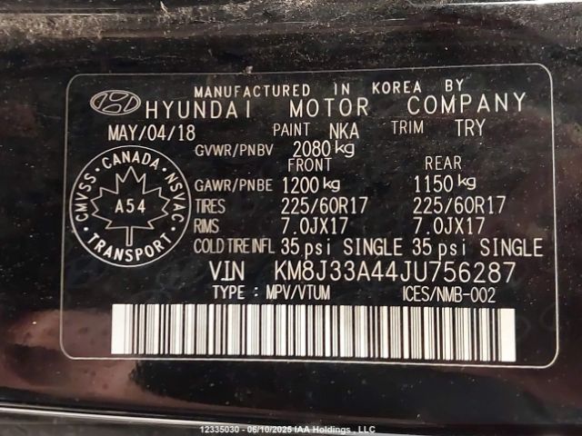 KM8J33A44JU756287 Hyundai gdi nu