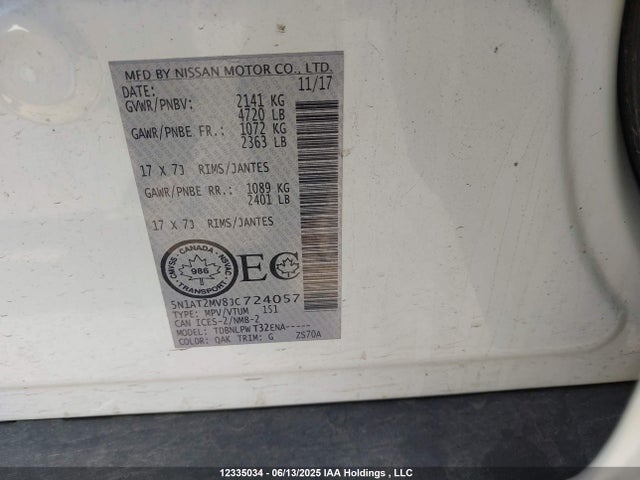 5N1AT2MV8JC724057 Nissan Rogue