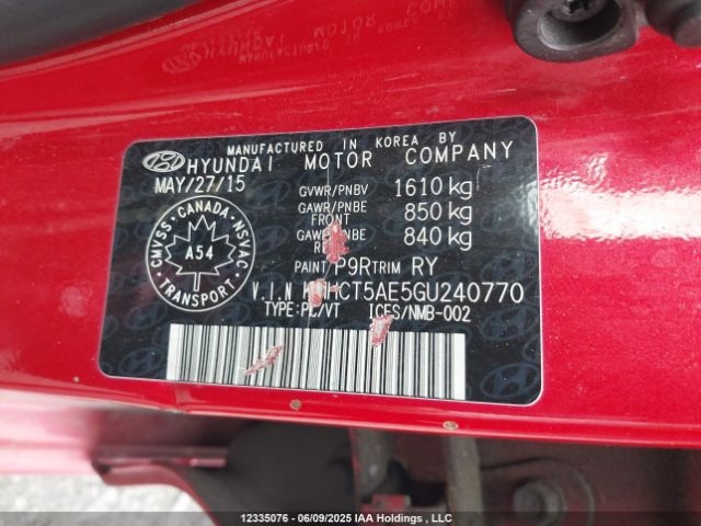 KMHCT5AE5GU240770 Hyundai dohc gdi gamma