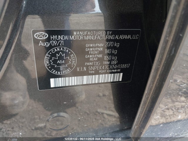 5NPEK4JCXNH138817 Hyundai Sonata N Line
