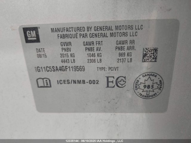 1G11C5SA4GF119569 Chevrolet Malibu Limited Lt