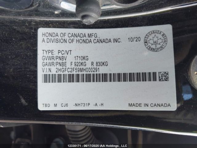 2HGFC2F59MH000291 Honda k20c2