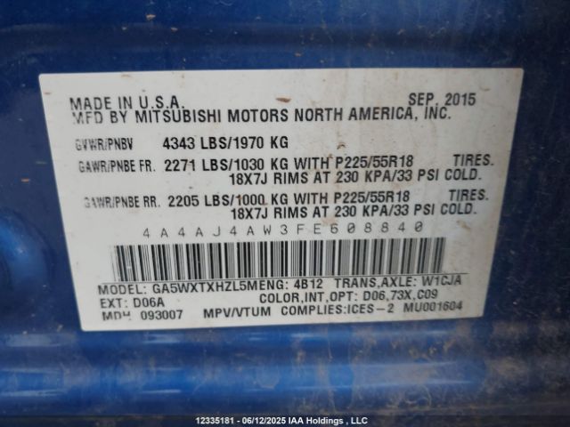 4A4AJ4AW3FE608840 Mitsubishi dohc mivec