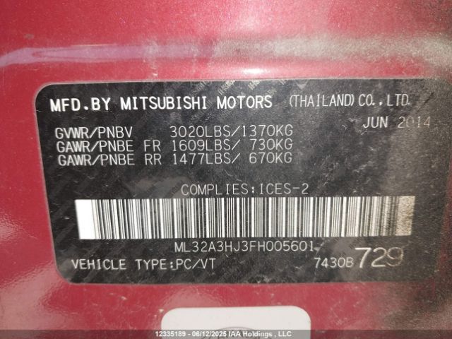 ML32A3HJ3FH005601 Mitsubishi MIRAGE ES