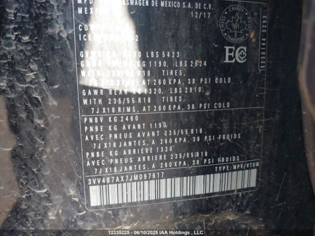 3VV4B7AX7JM097617 Volkswagen 2018