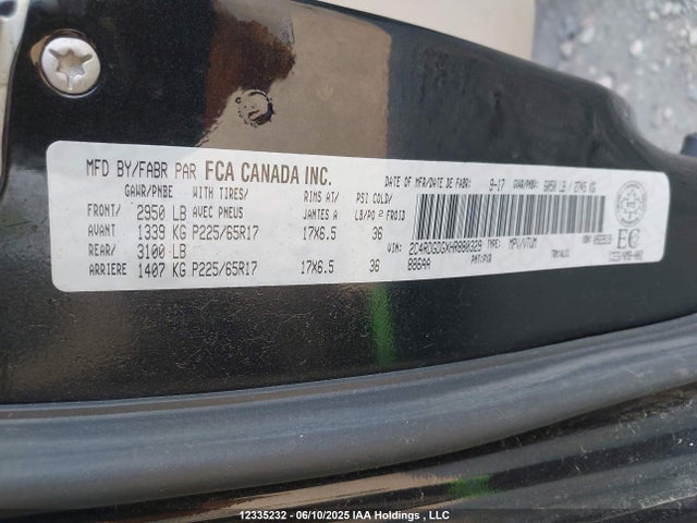 2C4RDGDGXHR880329 Dodge Grand Caravan