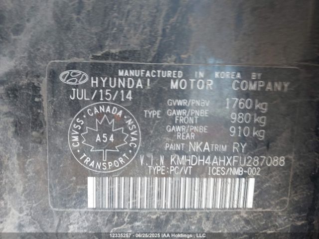 KMHDH4AHXFU287088 Hyundai dohc gdi nu