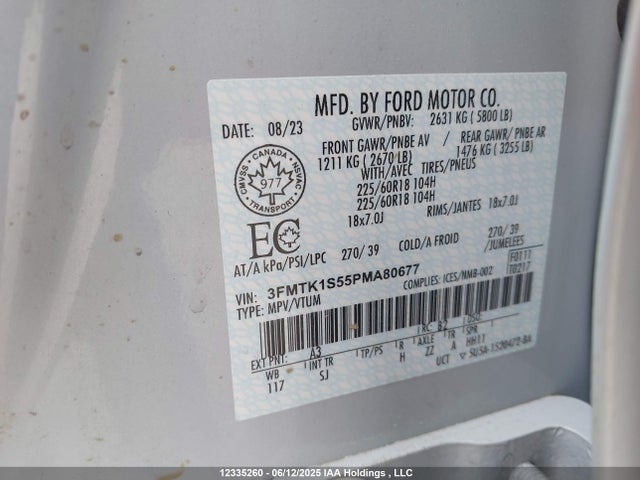 3FMTK1S55PMA80677 Ford 2023