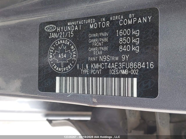 Hyundai dohc gdi gamma 2015 KMHCT4AE3FU868416 Image 9