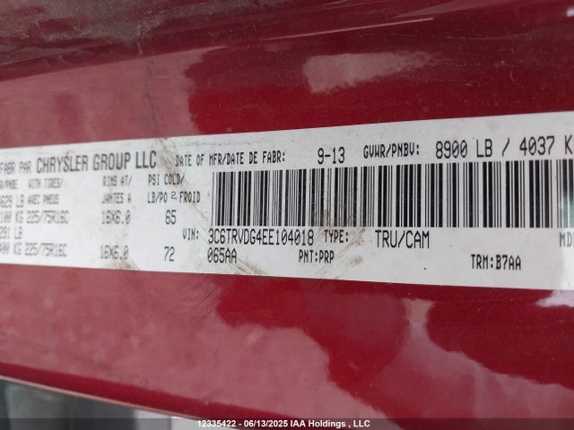 RAM Promaster 2500 2014 3C6TRVDG4EE104018 Image 9