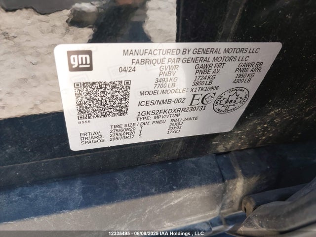1GKS2FKDXRR230731 GMC Yukon Xl K1500 Sle