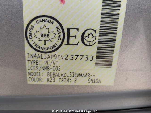 1N4AL3AP9EN257733 Nissan Altima