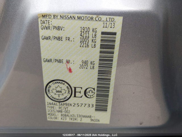 1N4AL3AP9EN257733 Nissan Altima