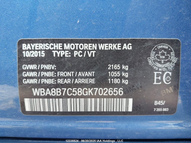 WBA8B7C58GK702656 BMW 340i
