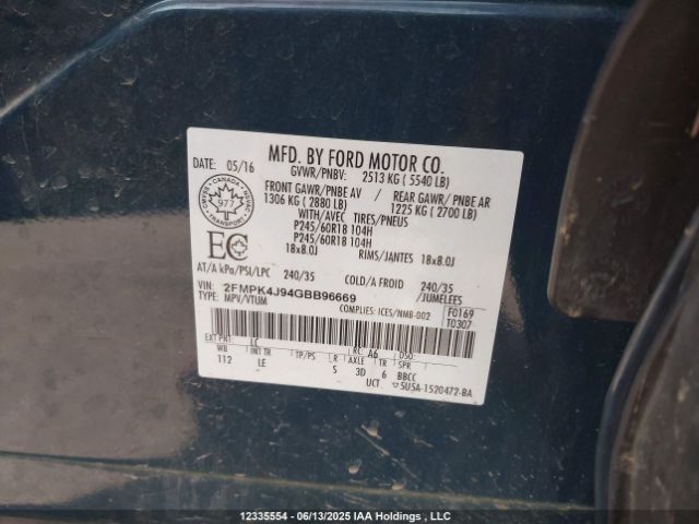 2FMPK4J94GBB96669 Ford 2016