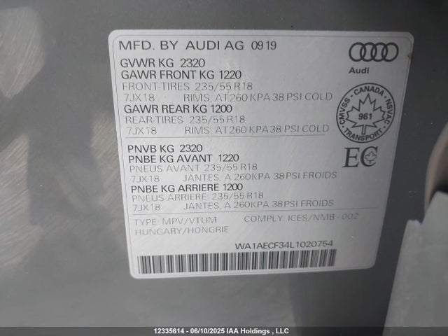 WA1AECF34L1020754 Audi 2020