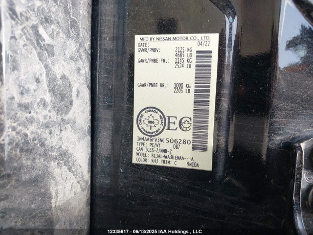 Nissan Maxima 2022 1N4AA6FV3NC506280 Image 19